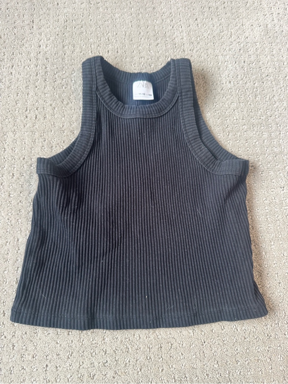Black ribbed Zara tank size 11-12.